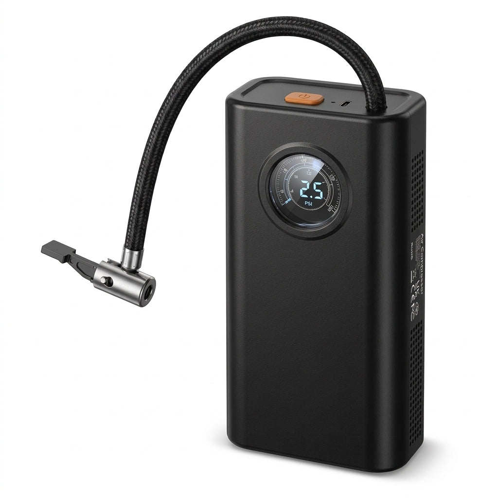 Portable Wireless Tire Inflator Pump with Digital Gauge & 3000mAh Battery