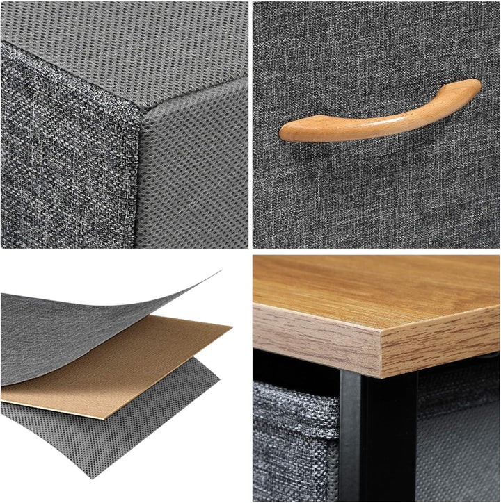 5 Fabric Drawers Storage Dresser -Dark Gray