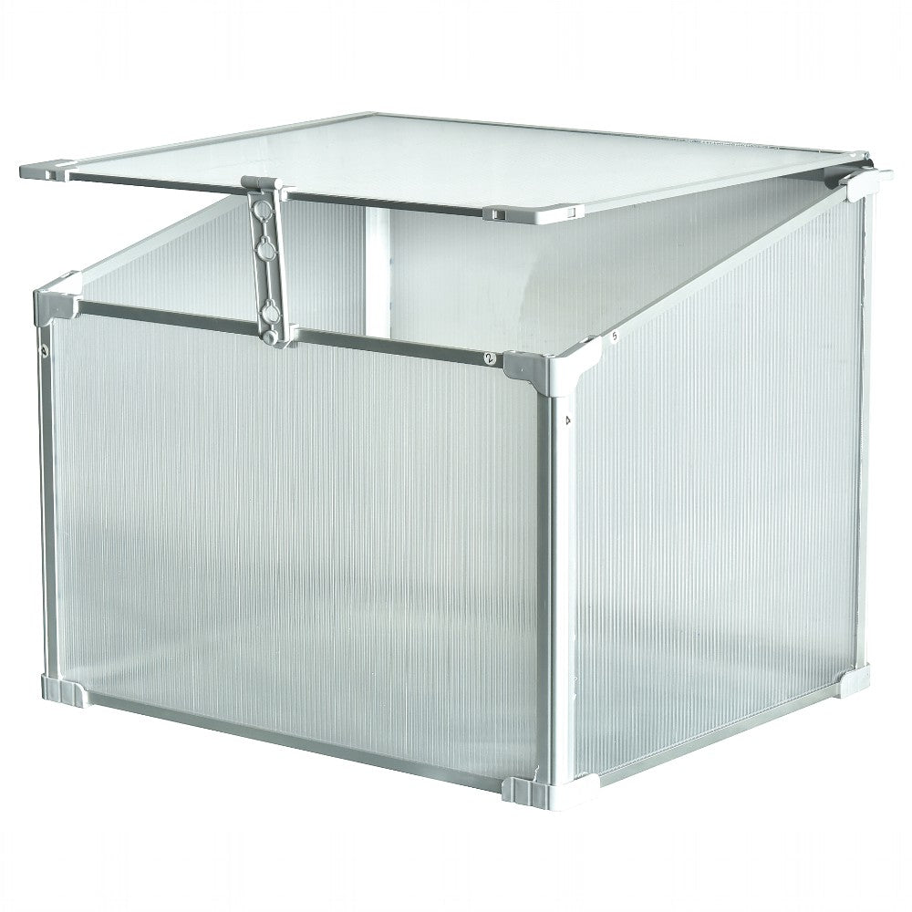 Mini Aluminum Frame Greenhouse with Roof Vent L60xW51xH51cm