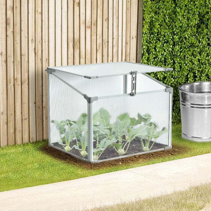 Mini Aluminum Frame Greenhouse with Roof Vent L60xW51xH51cm