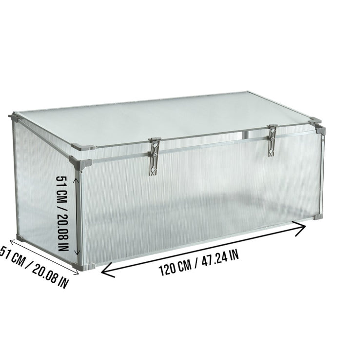 Mini Aluminum Frame Greenhouse with Roof Vent L120xW51xH51cm