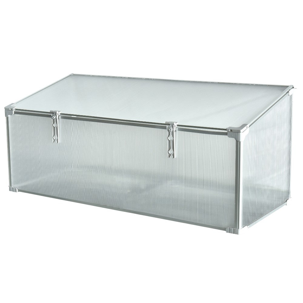 Mini Aluminum Frame Greenhouse with Roof Vent L120xW51xH51cm