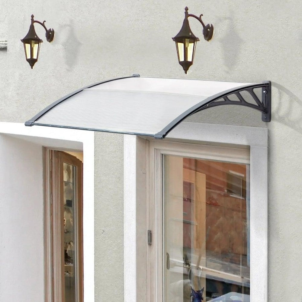 Door Awning Canopy 100x120cm _ Outdoor Front Door Window Rain Shelter