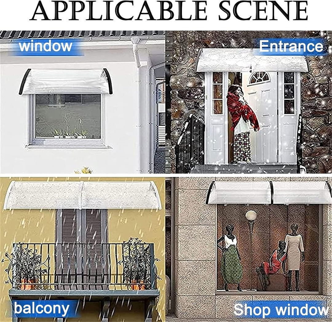 Door Awning Canopy 100x200cm _ Outdoor Front Door Window Rain Shelter