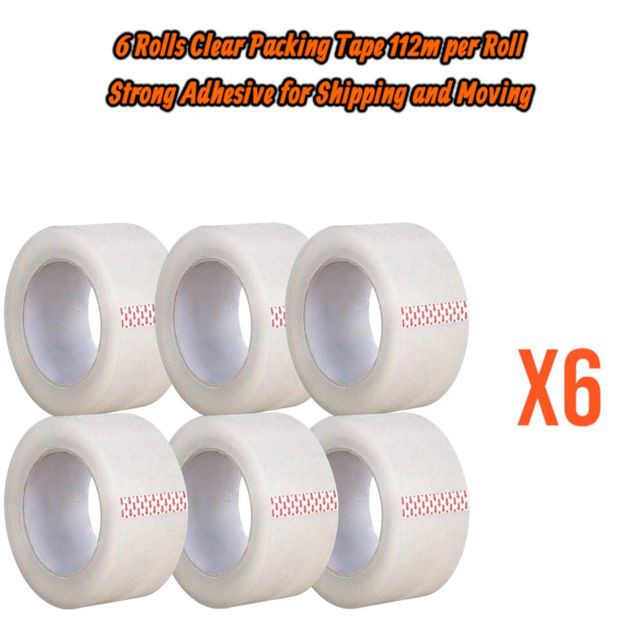 Packing Sealing Tape 112m Roll 6 Pack _ Transparent