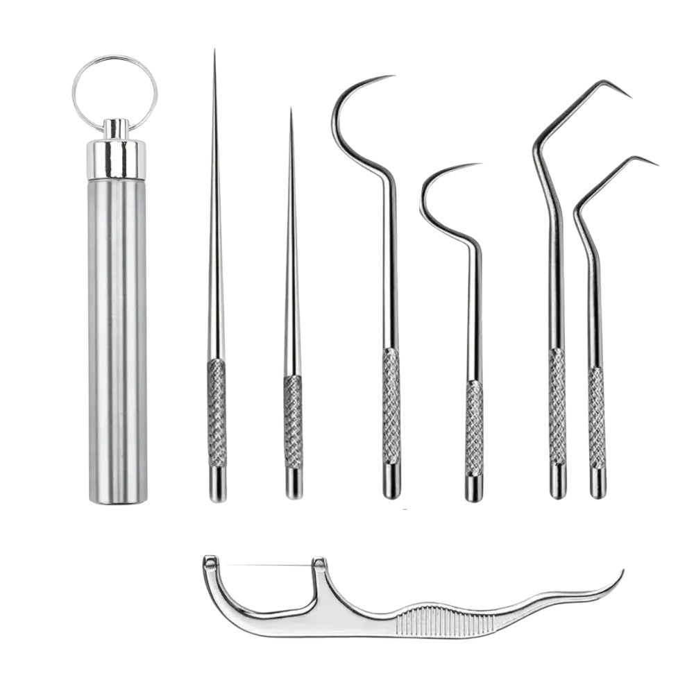 7 Pcs Reusable Titanium Toothpick Set