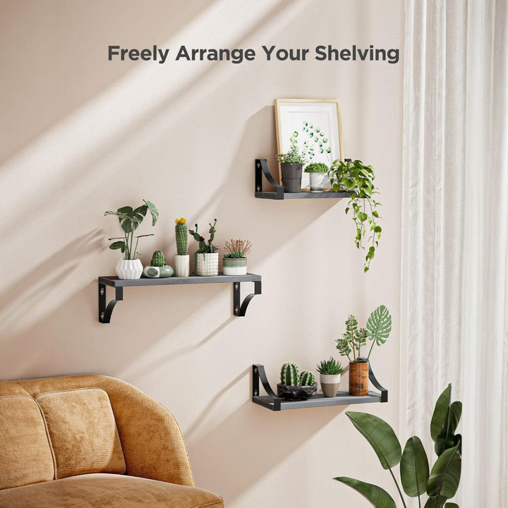 Floating Shelves Wall Mounted Set of 3-Grey