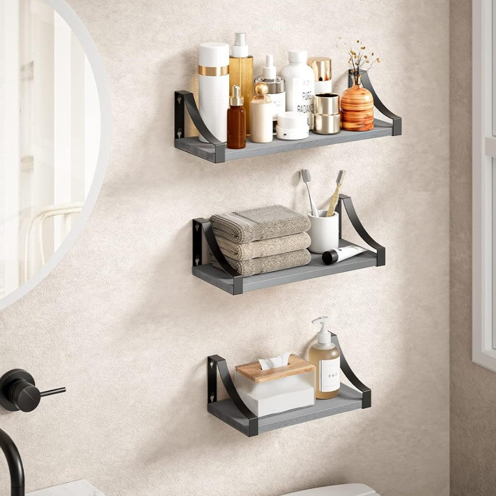 Floating Shelves Wall Mounted Set of 3-Grey