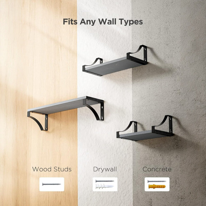 Floating Shelves Wall Mounted Set of 3-Grey