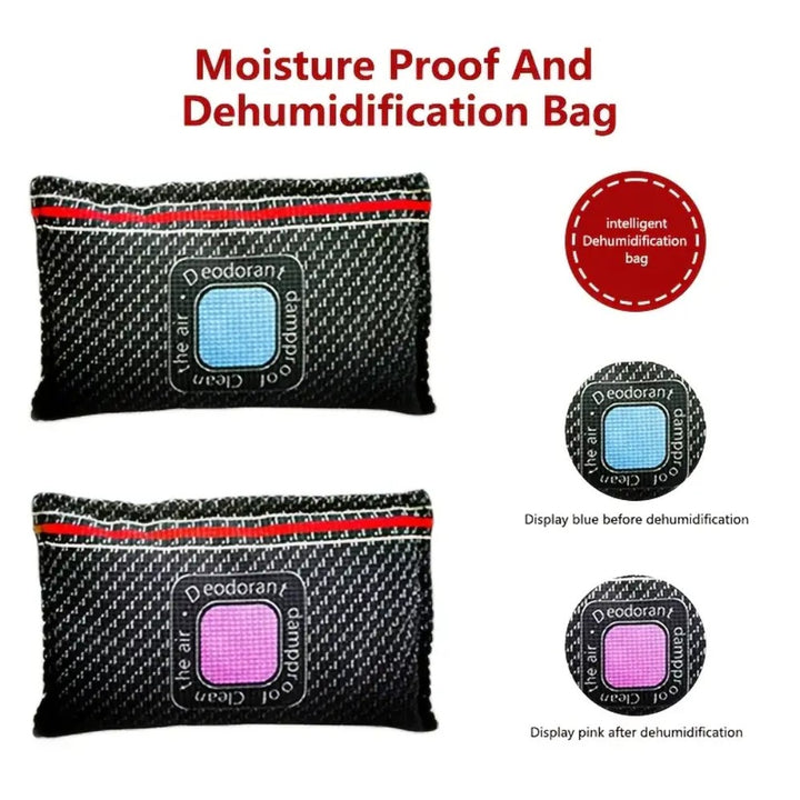 2 Pack Reusable Dehumidifier Bags with Humidity Indicator Moisture Absorber