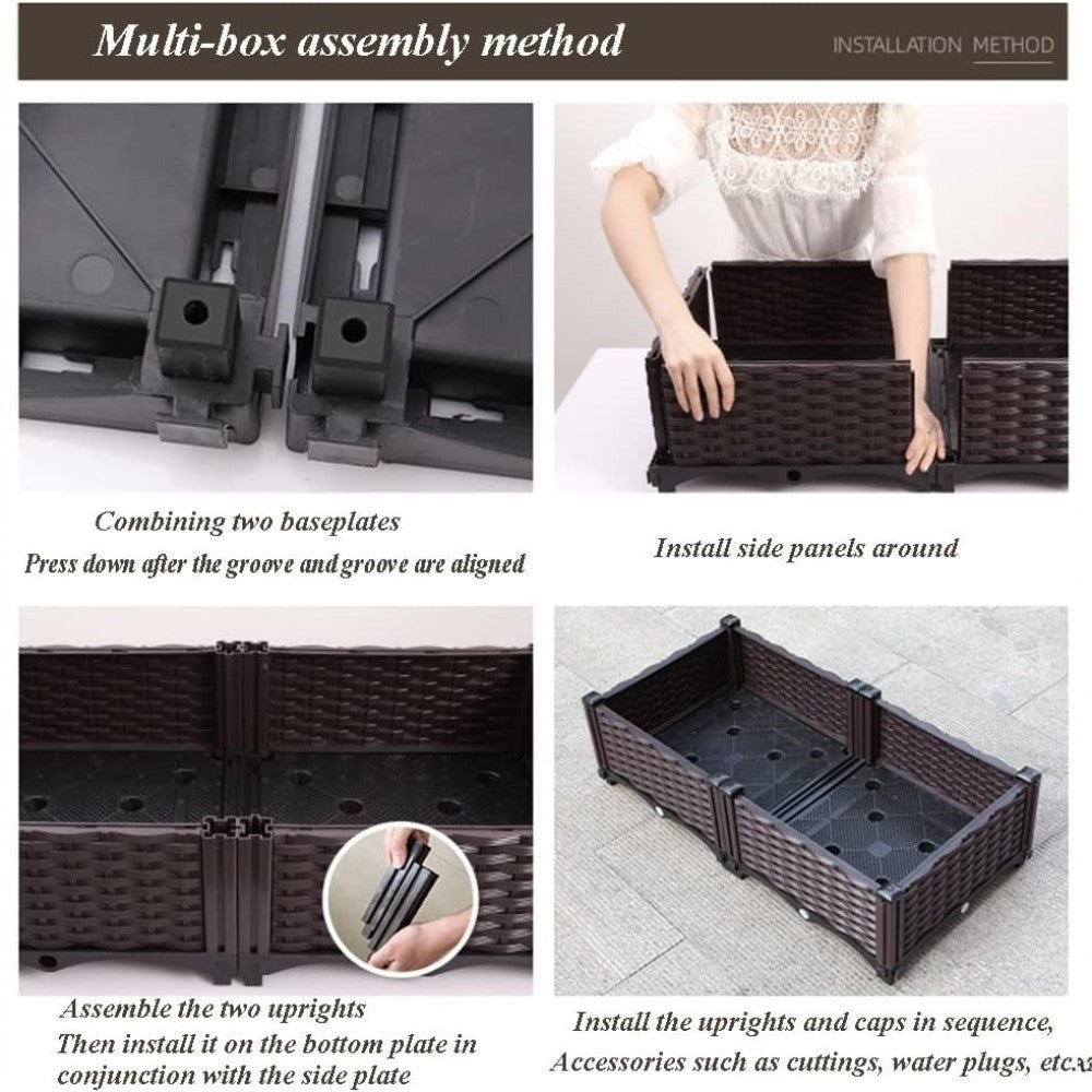 Customizable DIY Stackable Garden Planter Box Single Unit