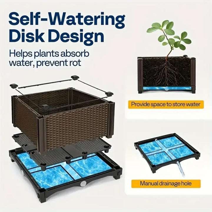 Customizable DIY Stackable Garden Planter Box Single Unit