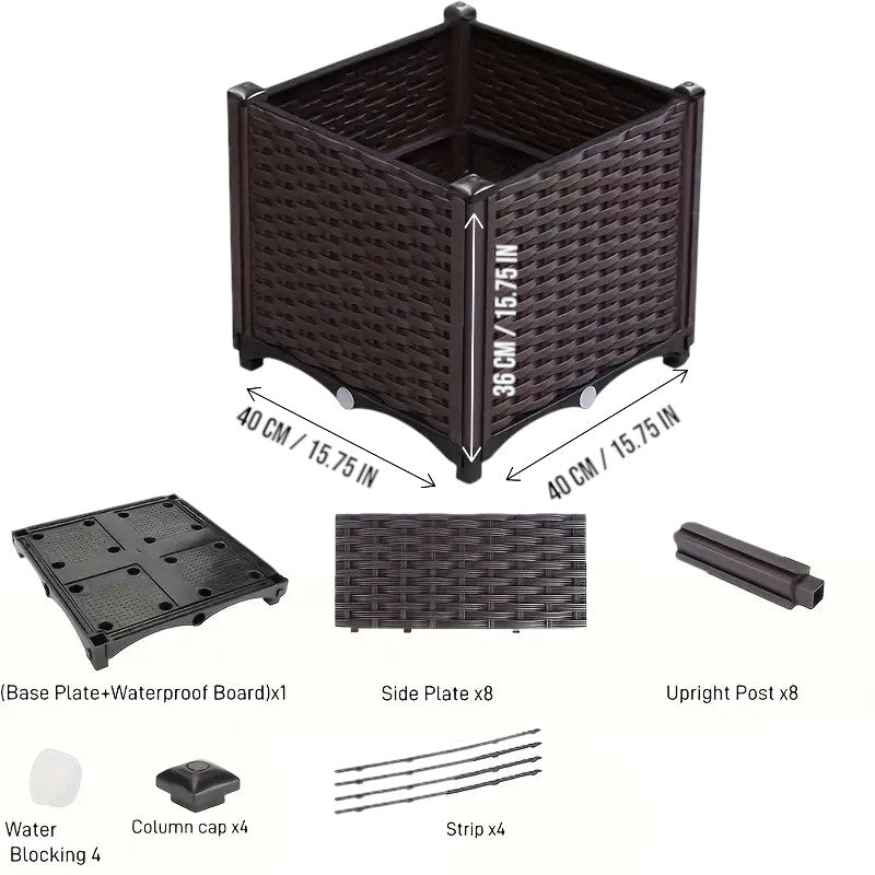 Customizable DIY Stackable Garden Planter Box Single Unit