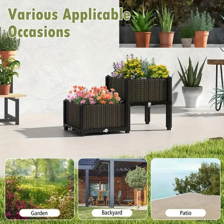 Customizable DIY Stackable Garden Planter Box Single Unit