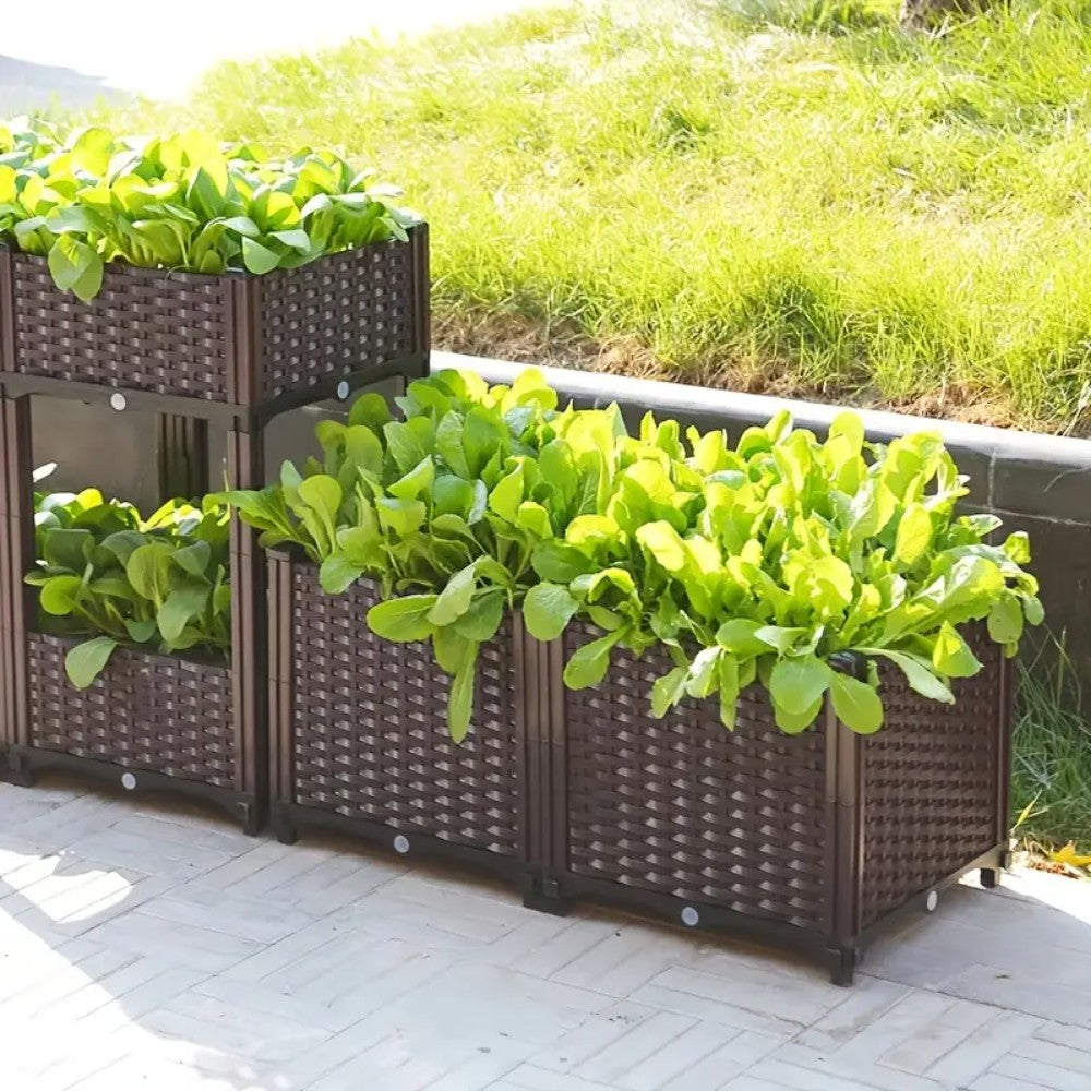 Customizable DIY Stackable Garden Planter Box Single Unit
