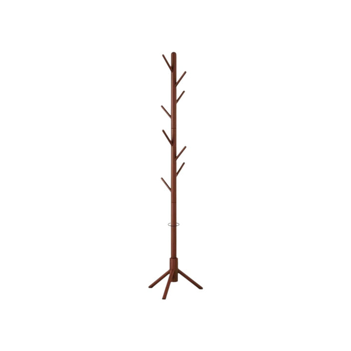 Wooden Coat Tree with 8 Hooks -Walnut