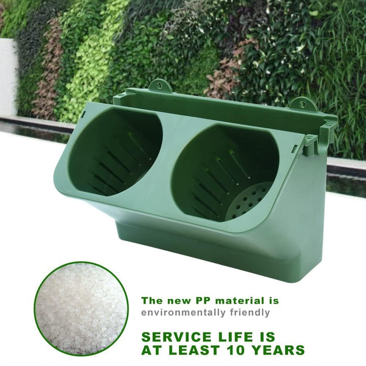 10 Pack Vertical Wall Planter Self Watering Stackable Plant Pot System Indoor Outdoor Green
