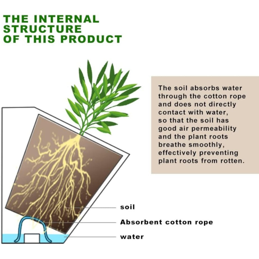 10 Pack Vertical Wall Planter Self Watering Stackable Plant Pot System Indoor Outdoor Green