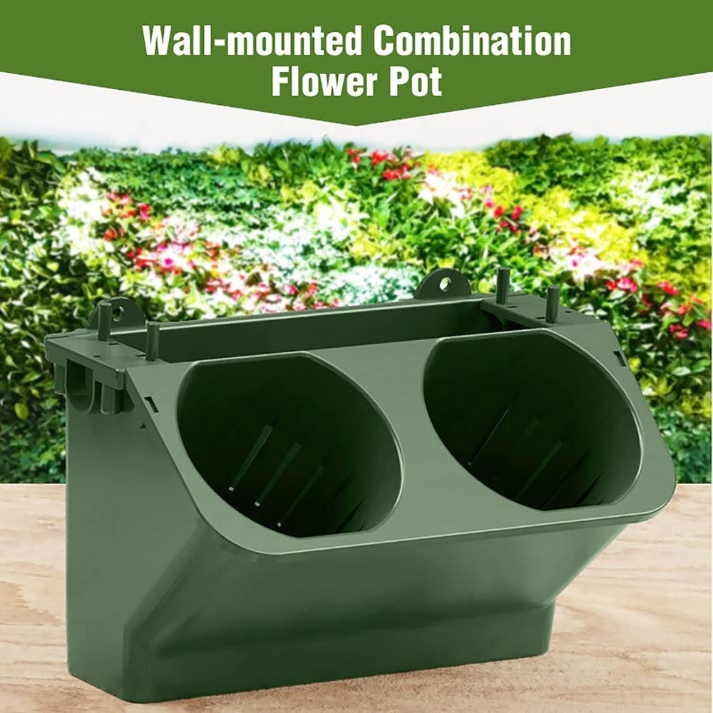 10 Pack Vertical Wall Planter Self Watering Stackable Plant Pot System Indoor Outdoor Green