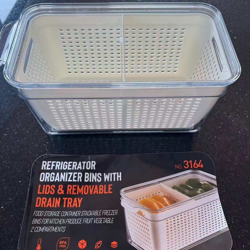 4-Pack Refrigerator Organizer Bins with Lids