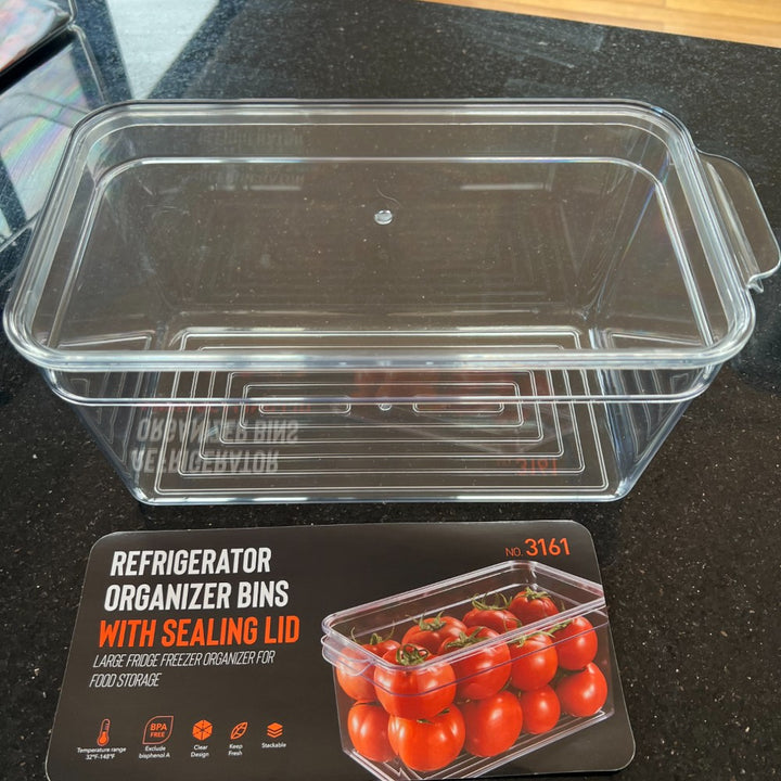 4-Pack Refrigerator Organizer Bins with Lids