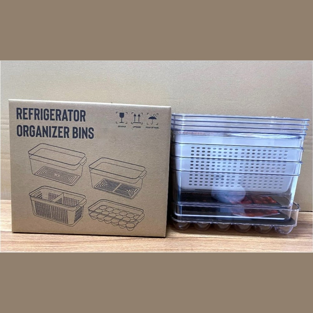 4-Pack Refrigerator Organizer Bins with Lids