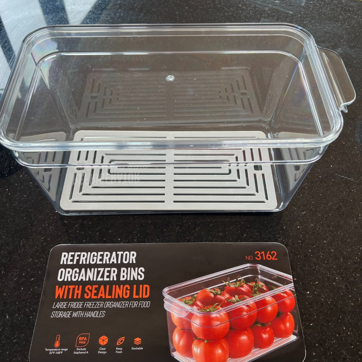 4-Pack Refrigerator Organizer Bins with Lids