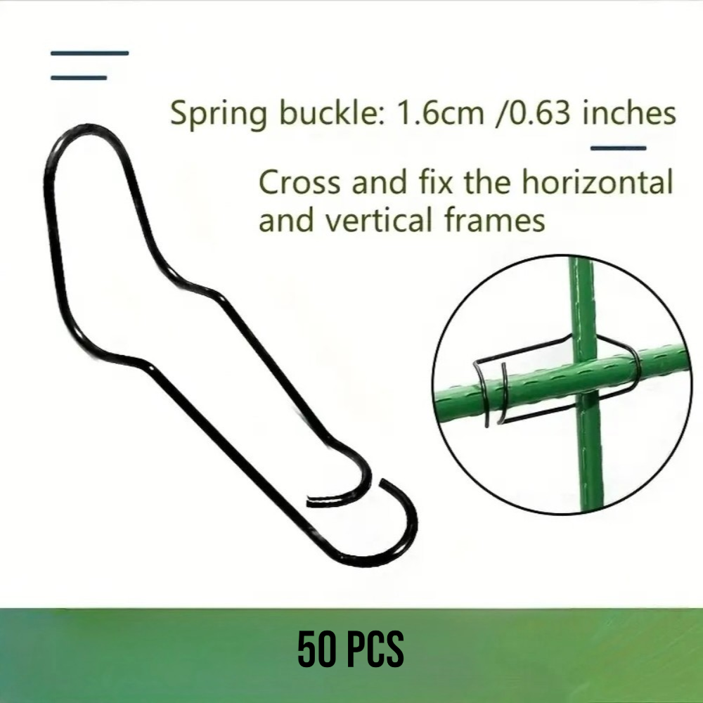 50pcs 16mm Steel Wire Garden Stakes Plant Support Clips
