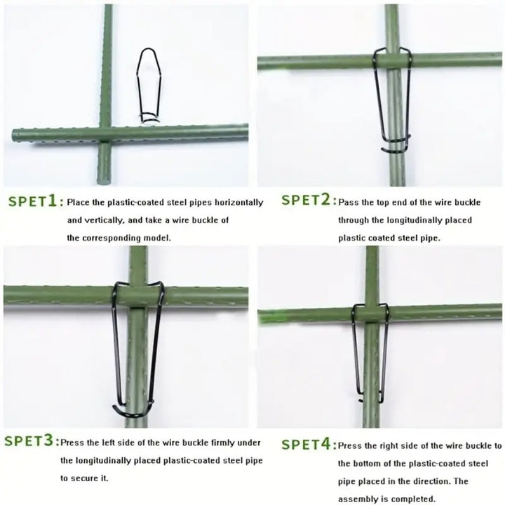 50pcs 16mm Steel Wire Garden Stakes Plant Support Clips