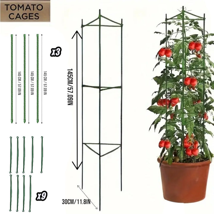 3Pack 16MM Garden Tomato Cage Garden Plant Stakes