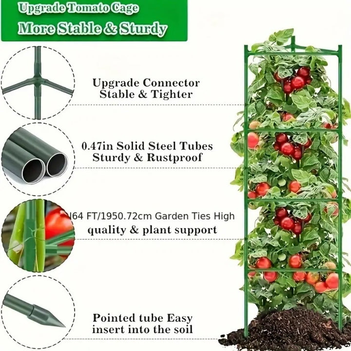 3Pack 16MM Garden Tomato Cage Garden Plant Stakes