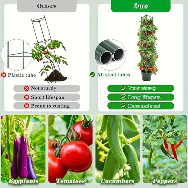 3Pack 16MM Garden Tomato Cage Garden Plant Stakes
