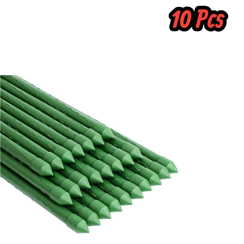10pcs 16mm×60CM Plastic Coated Metal Garden Stakes