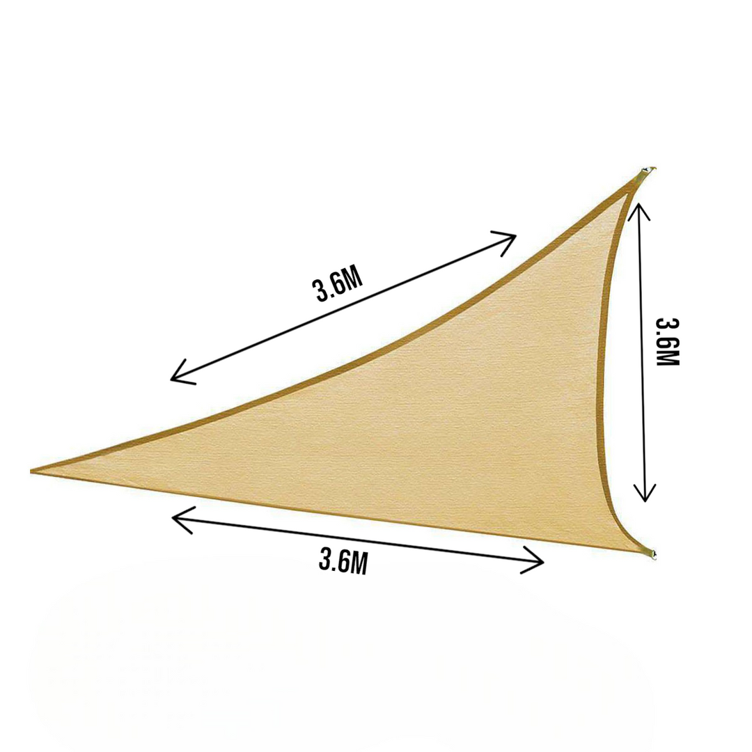 3.6 X 3.6 X 3.6M Triangle Sun Shade Sail-Sand