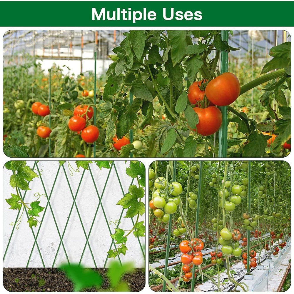 10pcs 16mm×150CM Plastic Coated Metal Garden Stakes