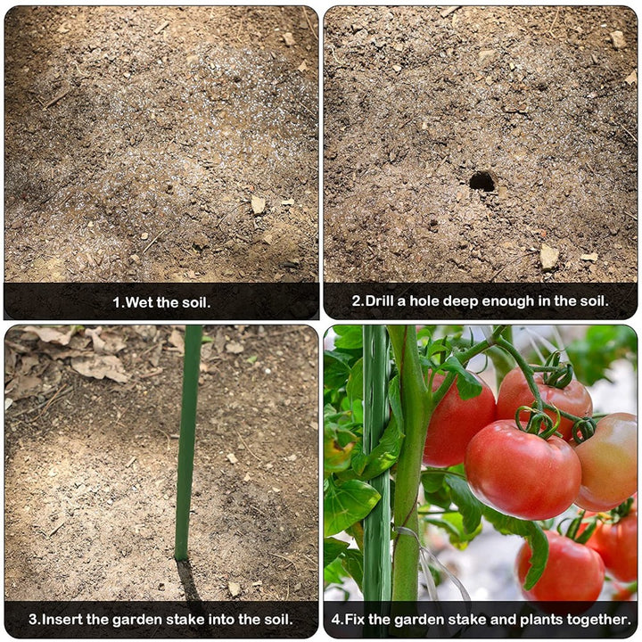 10pcs 16mm×150CM Plastic Coated Metal Garden Stakes