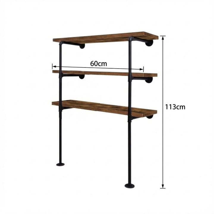 3 Tier DIY Industrial Pipe Shelf 60CM