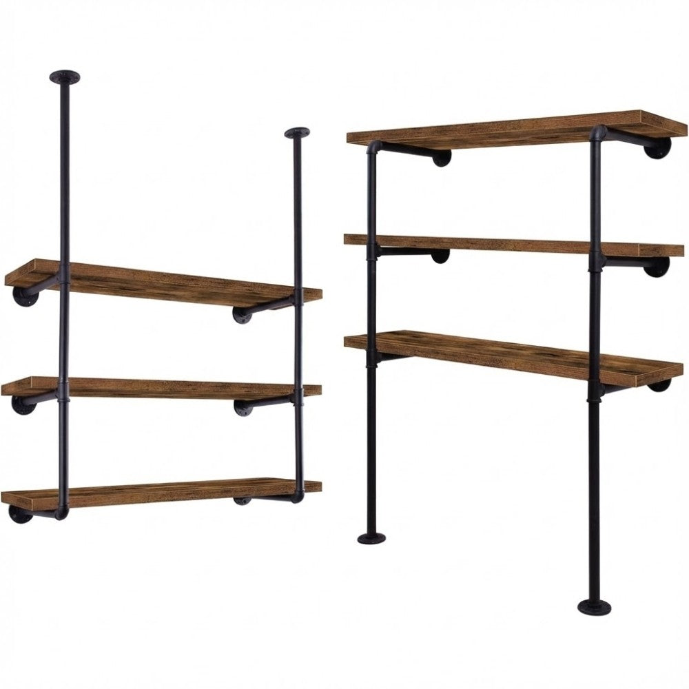 3 Tier DIY Industrial Pipe Shelf 60CM