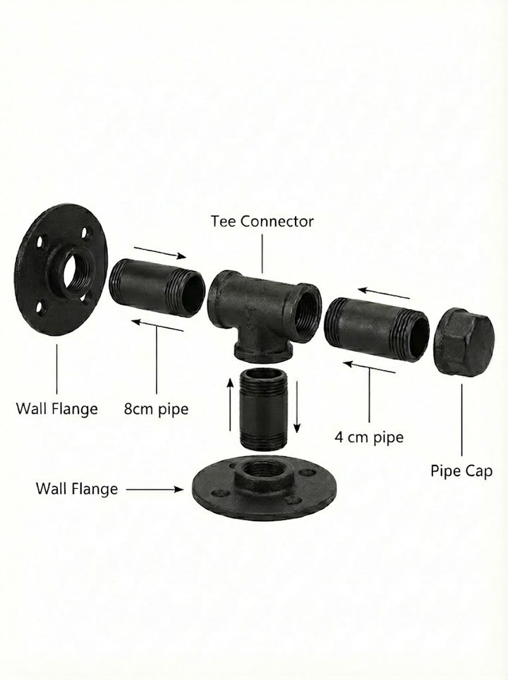 2 Pack Industrial Pipe Floating Shelves - 60CM