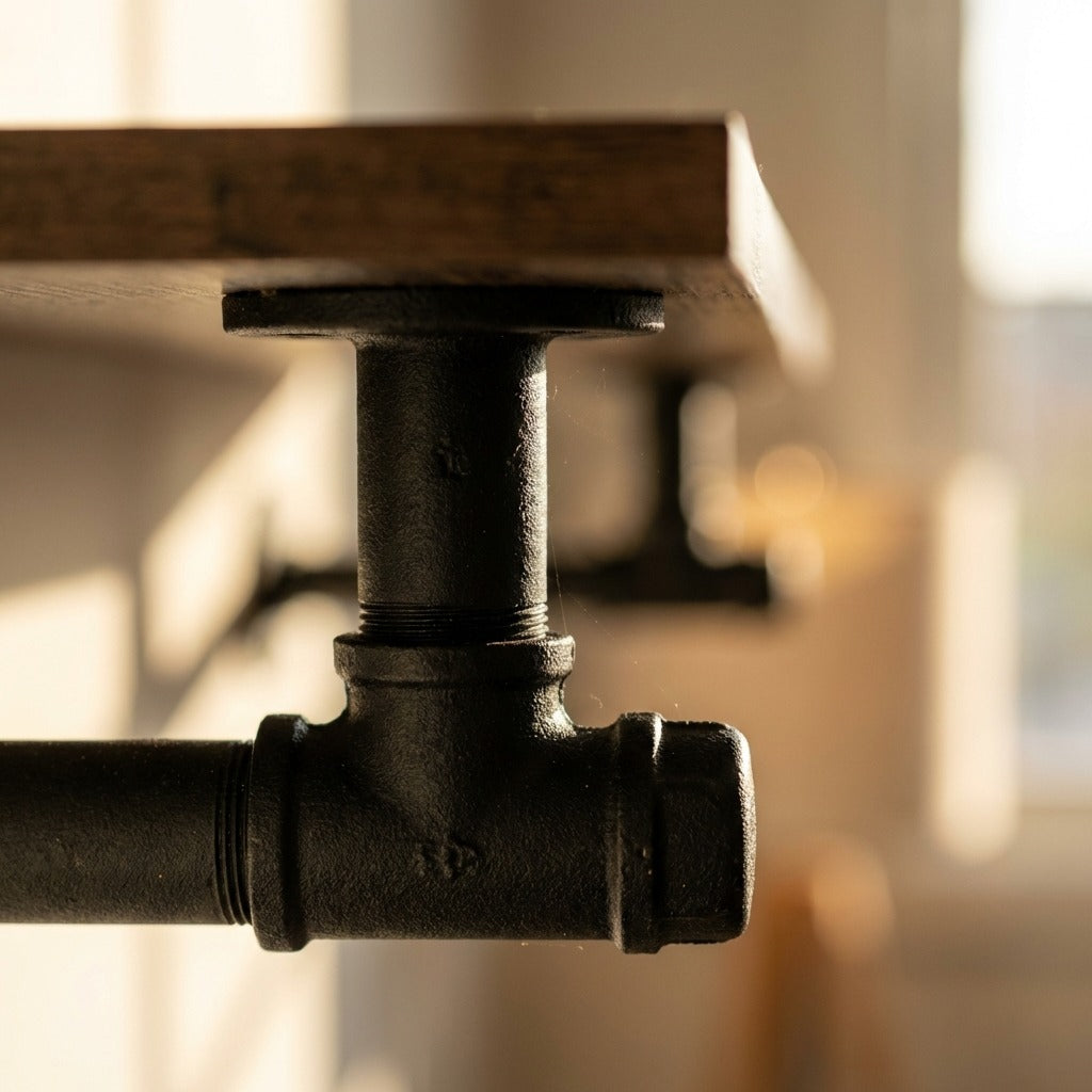2 Pack Industrial Pipe Floating Shelves - 100CM
