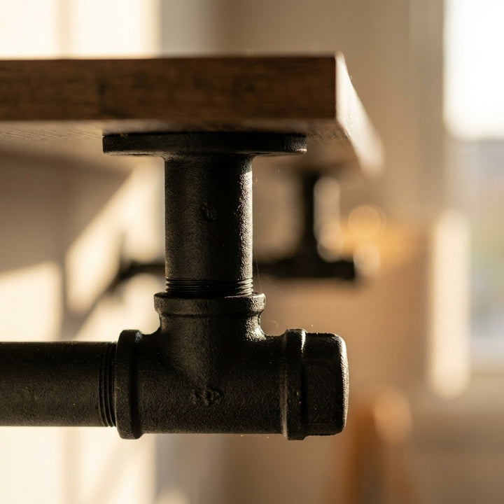 2 Pack Industrial Pipe Floating Shelves - 100CM
