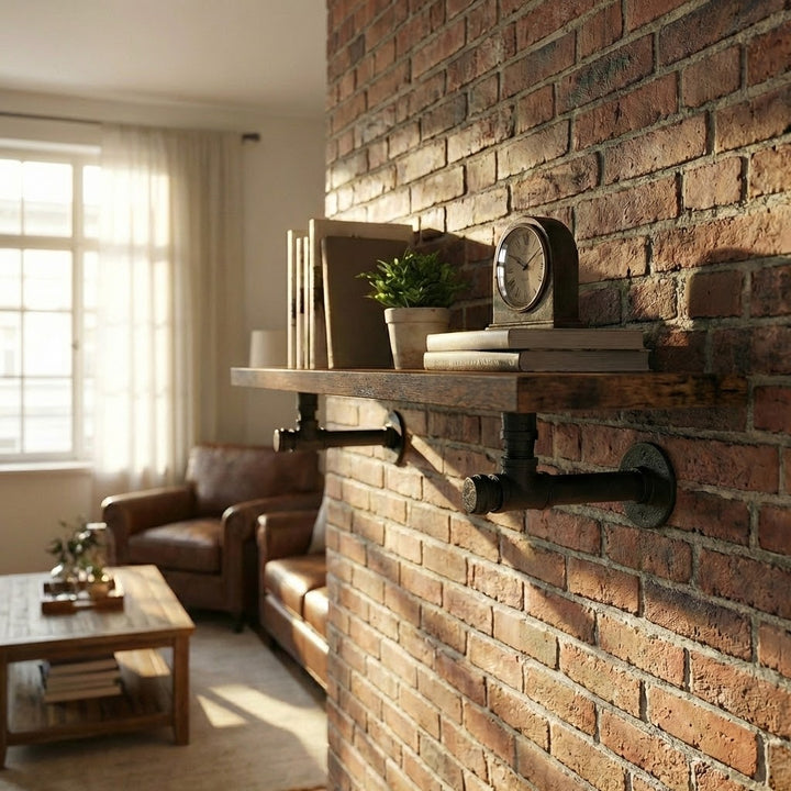 2 Pack Industrial Pipe Floating Shelves - 100CM