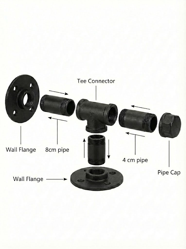 2 Pack Industrial Pipe Floating Shelves - 100CM