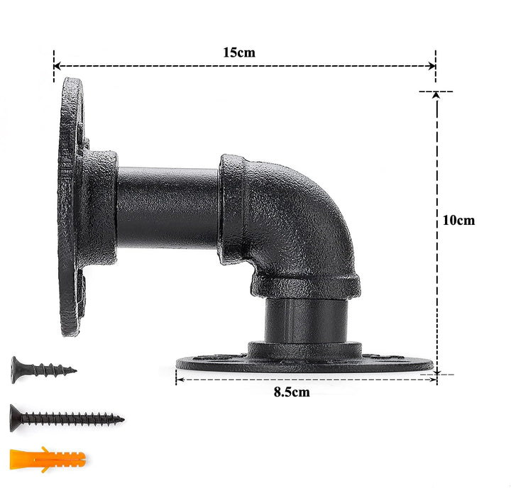 2 Pack Industrial Pipe Wall Shelf Decorative Floating Bookshelf - 60CM