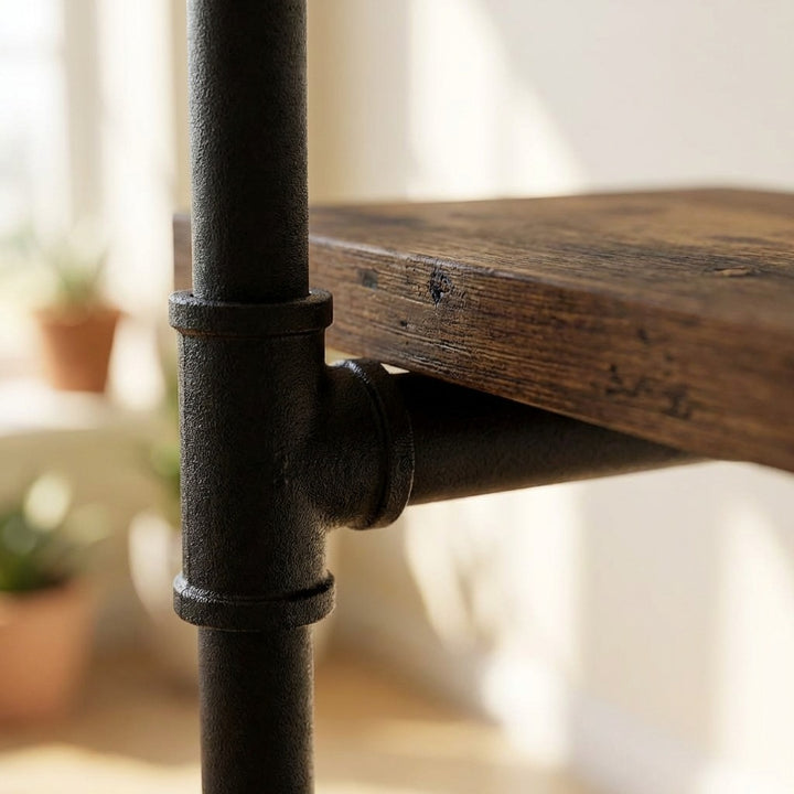 4 Tier Industrial Pipe Bookshelf Storage Display Rack 148cm x 60cm