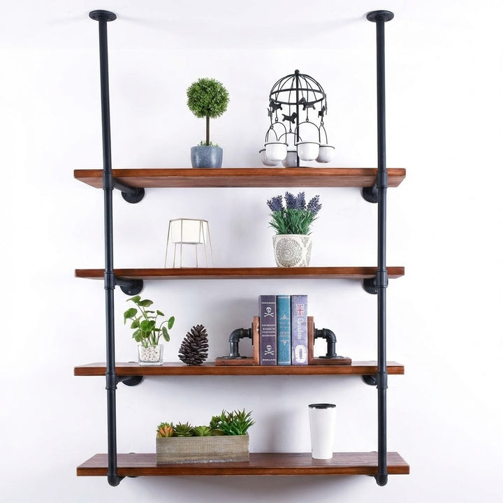4 Tier Industrial Pipe Bookshelf Storage Display Rack 148cm x 60cm
