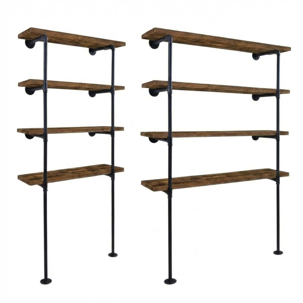 4 Tier Industrial Pipe Bookshelf Storage Display Rack 148cm x 60cm