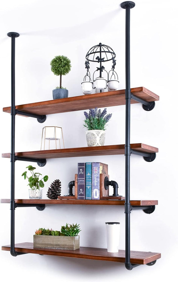4 Tier Industrial Pipe Bookshelf Storage Display Rack 148cm x 100cm