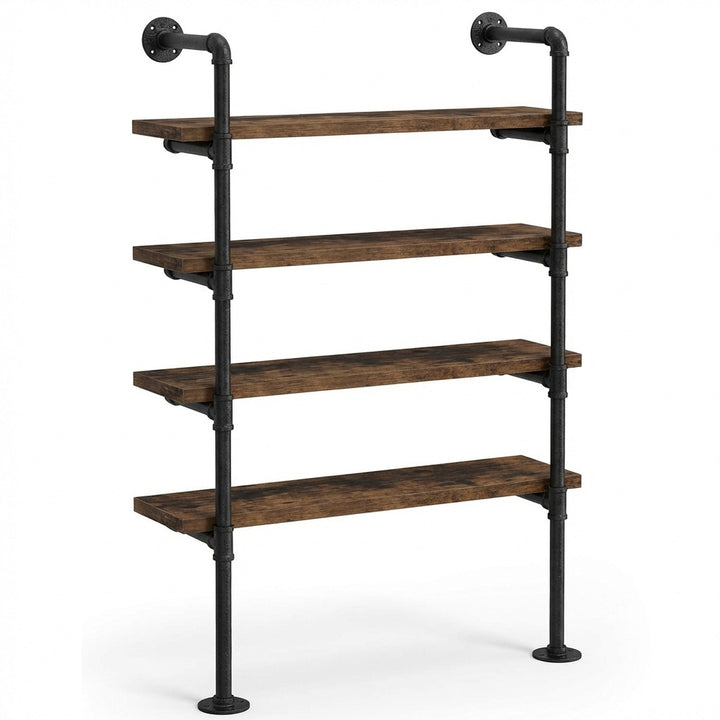 5 Tier Industrial Pipe Bookshelf Storage Display Rack 180cm x 60cm