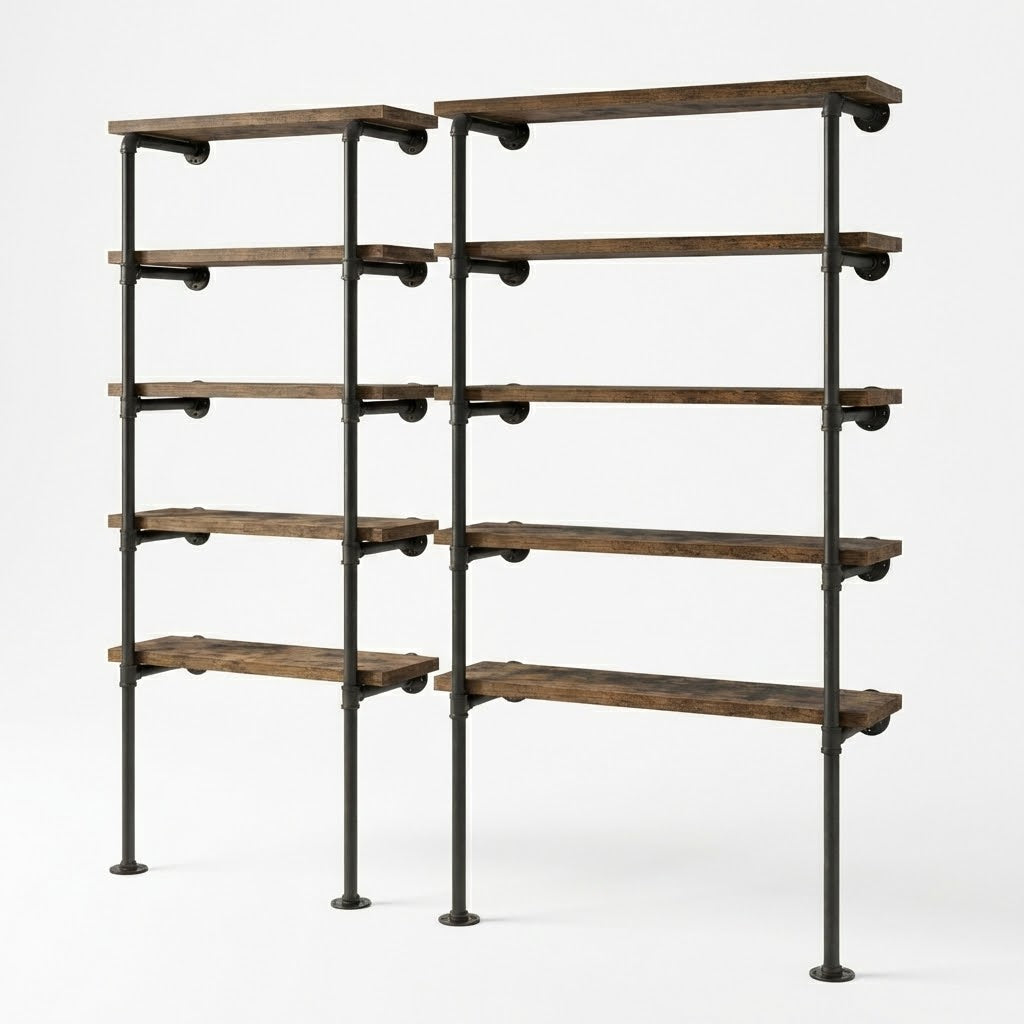 5 Tier Industrial Pipe Bookshelf Storage Display Rack 180cm x 100cm